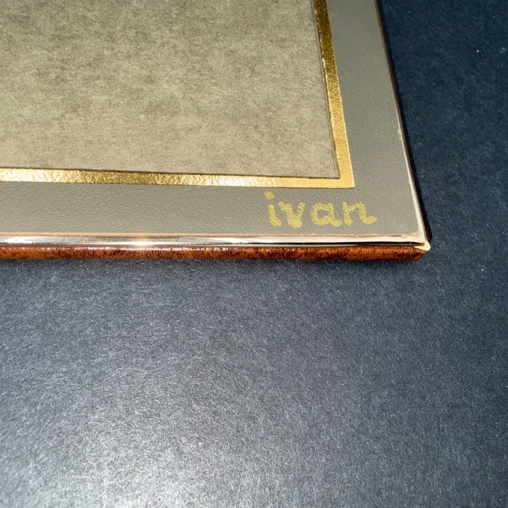 VTG‎ Art By Leather Encore Folio Fold Out Frames Brown Cognac 8 Photographs NIB